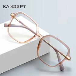 KANSEPT Square Large Frame Women's Glasses Anti-Blue Light Reading Glasses Customizable Prescription Luxury Mens Lenses to Read