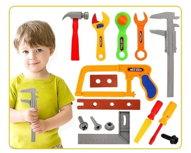 37Pcs/set children simulation repair tools toolbox electric drill helmet set Boy Pretend Play mechanic maintenance tool box toy