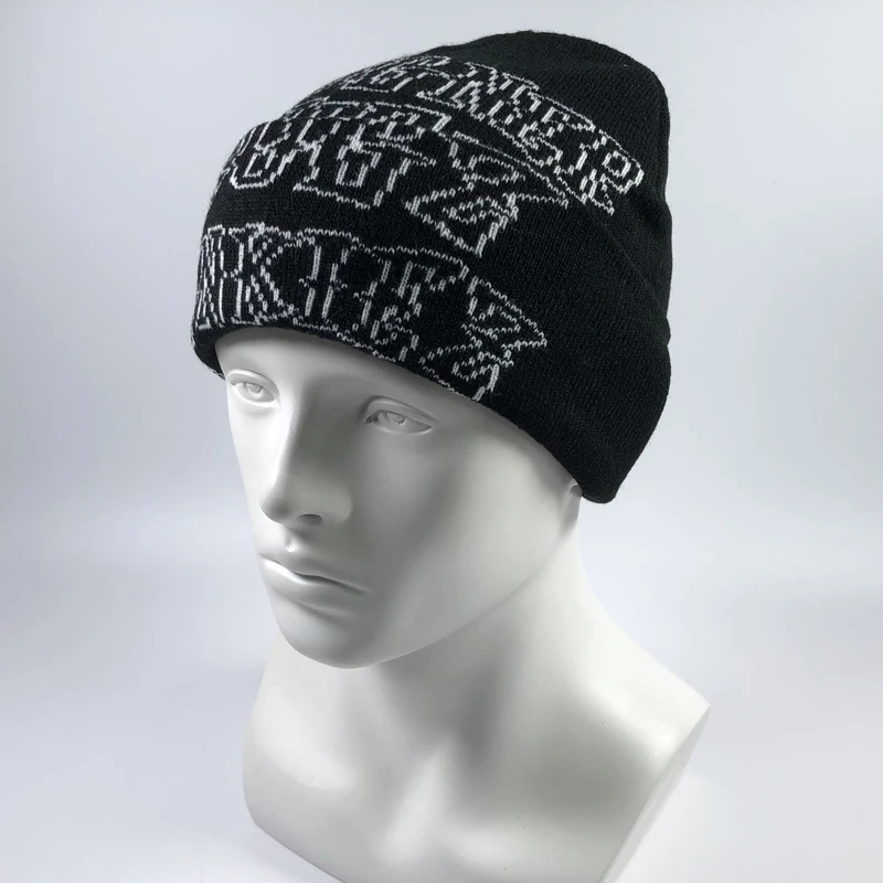 

free shipping!one size fit all adult 100% acrylic knitting winter beanie hat letters