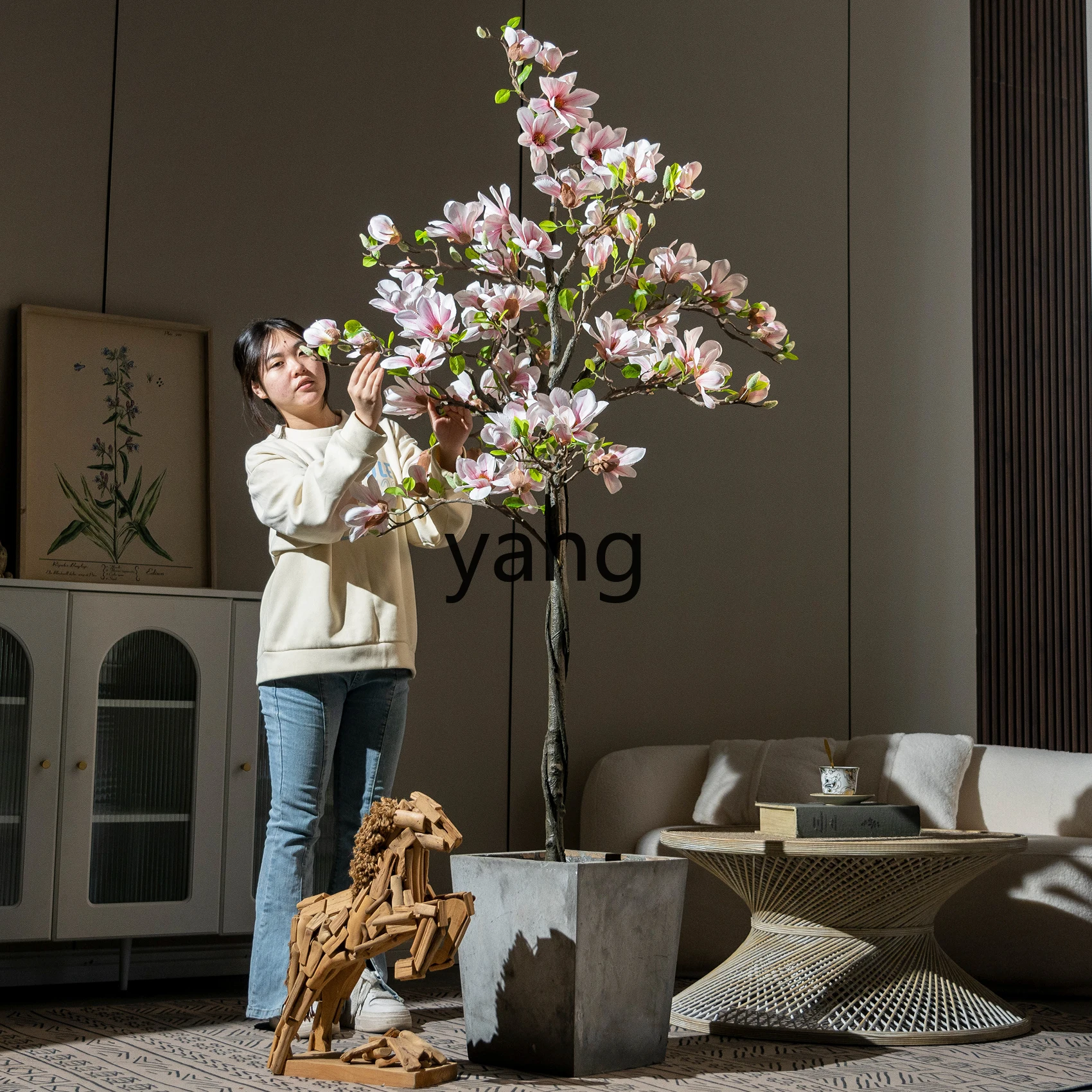 LHH high-end simulated fake flower tree indoor large light luxury green plant potted landscaping decoration 3