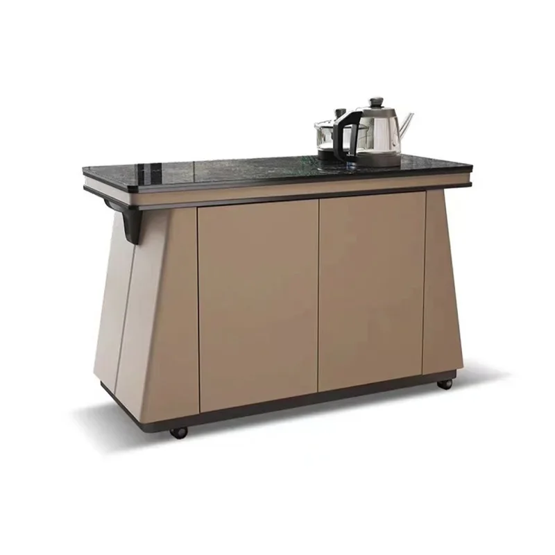 

Light luxury rock slab movable tea table electrical appliances tea tray integrated small household