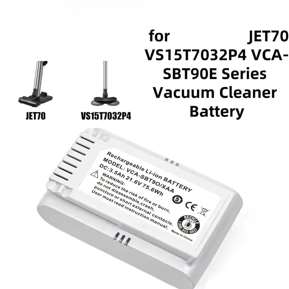 

Original 21.6V 3500mAh Replacement Battery for Samsung Jet 70 VCA-SBT90E VS15T7032P4 Vacuum Cleaner.