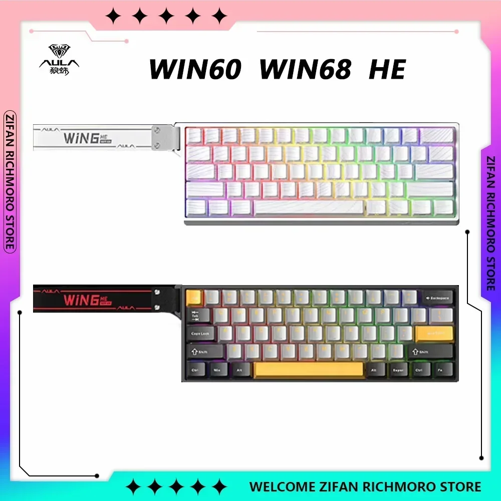 Aula Win60 Win68 He Magnetic Switch Keyboards 8k Esports Gaming Keyboard Wired Rgb Hot-Swap Customize Mechanical Chrisms Gifts