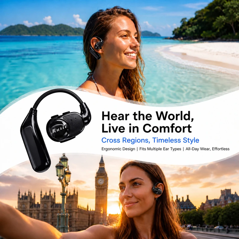 Headphone Bluetooth Model Ear- - Sports Earphone Hook ulasan dan harga