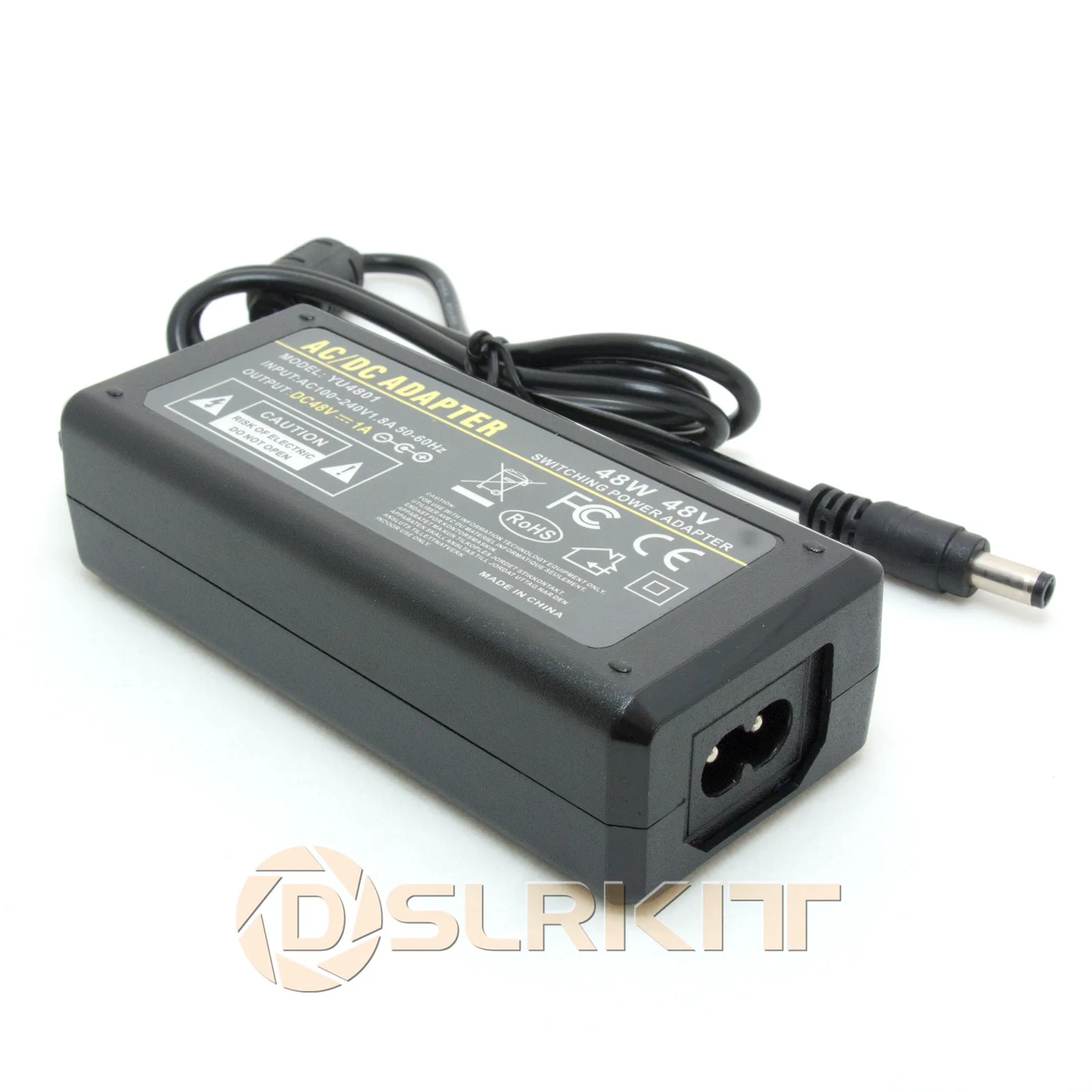 48V 1A 48Watt AC to DC Power Supply Adapter 100-240V for PoE Switch Injector