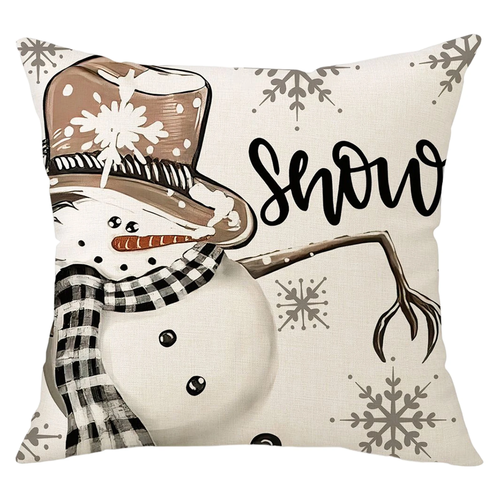 Christmas Printed Pillow Covers with Smooth Surface Clear Printing for Balcony Patio Christmas Party