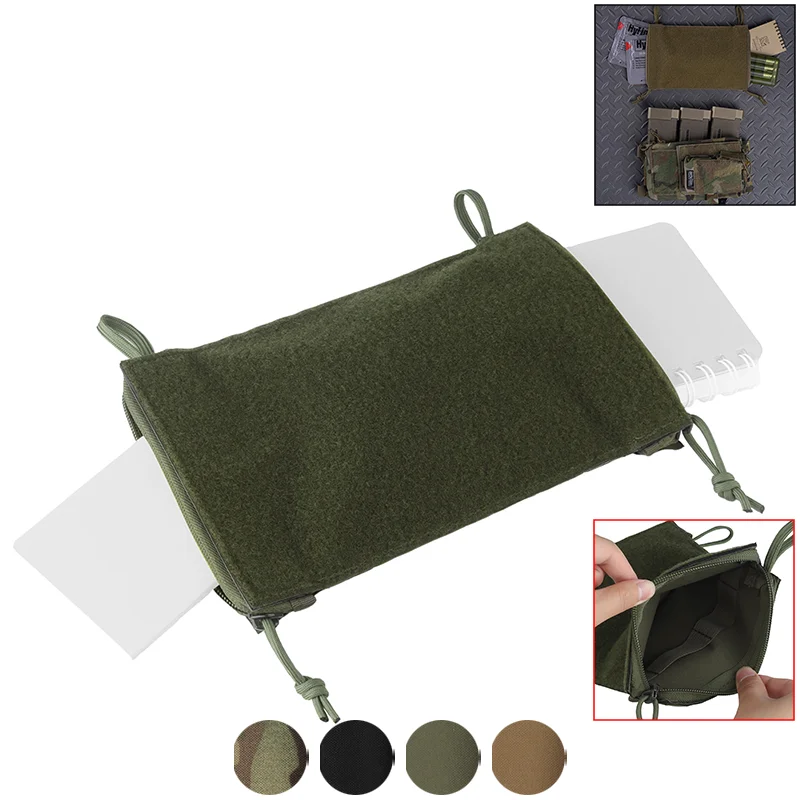 

MK4 MKV Compatible Chest Rig Internal Organizer Pouch with Double Zipper Hook Loop Panel Plate Bracket Insert 9.4x5.9" Hunting