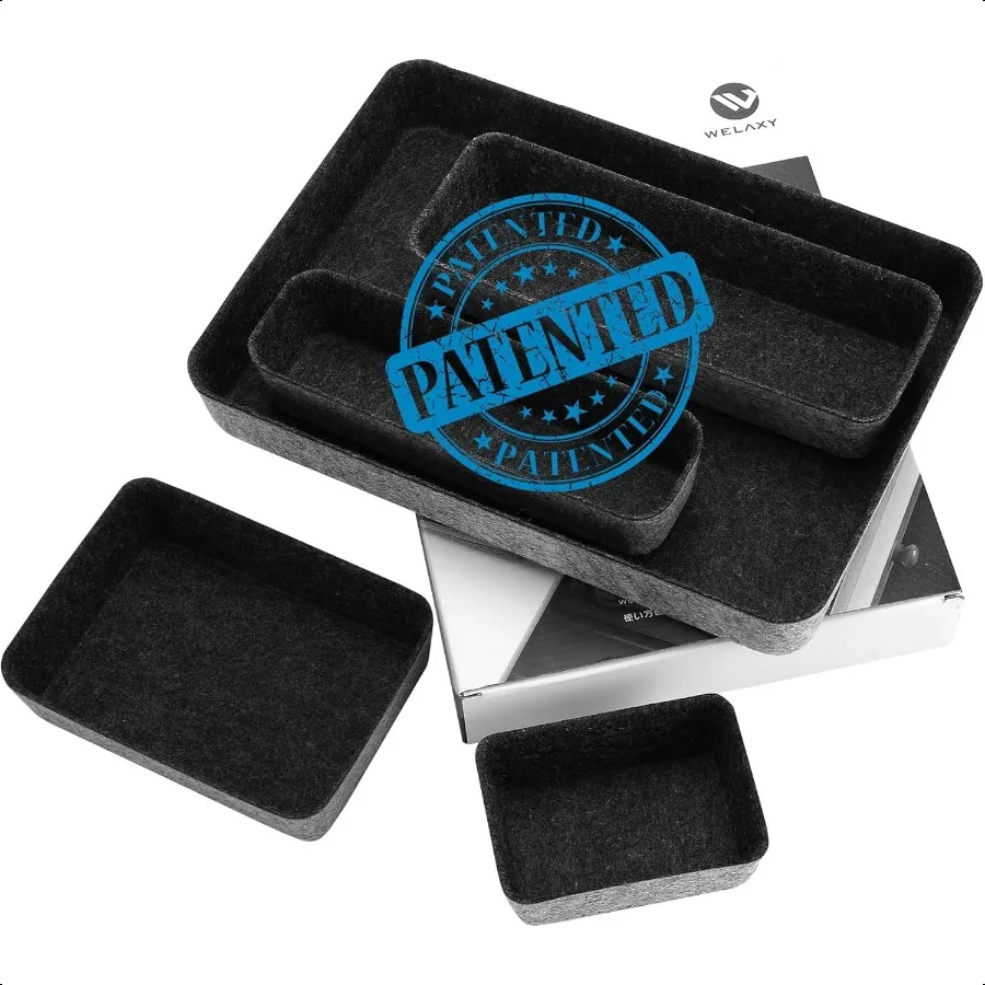 Welaxy, 5 шт., фетровый органайзер для ящиков стола, бумажные лотки для писем, сортировщик файлов, настольные контейнеры для хранения папок для документов, элегантный минимальный