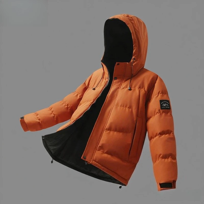 

Winter Men Waterproof Windproof Casual Jacket Mens Puffer Hooded Fashion Jacket Man Outdoor Loose Thick Jacket Windbreaker Parka