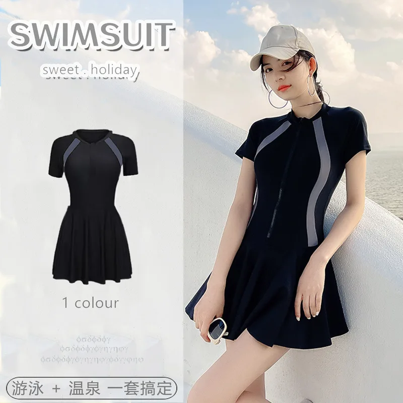 One-piece Swimsuit Women's Conservative Training Flat Angle Professional High-end Feeling to Make Them Look Thin