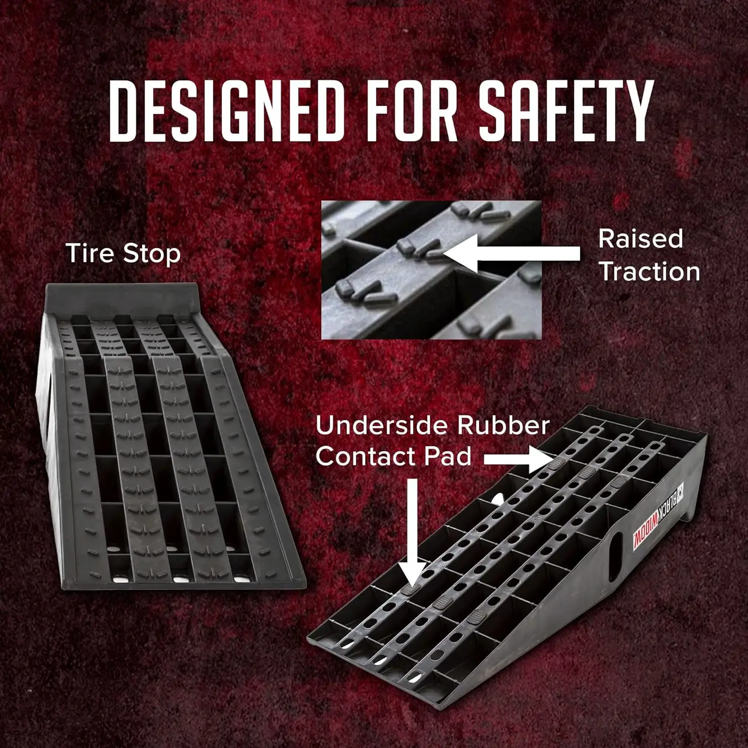 

Plastic Car Service Ramps - Lifts Vehicles 6.25" H for Maintenance or Oil Changes - Each Ramp is 12" W and 10,000 lbs