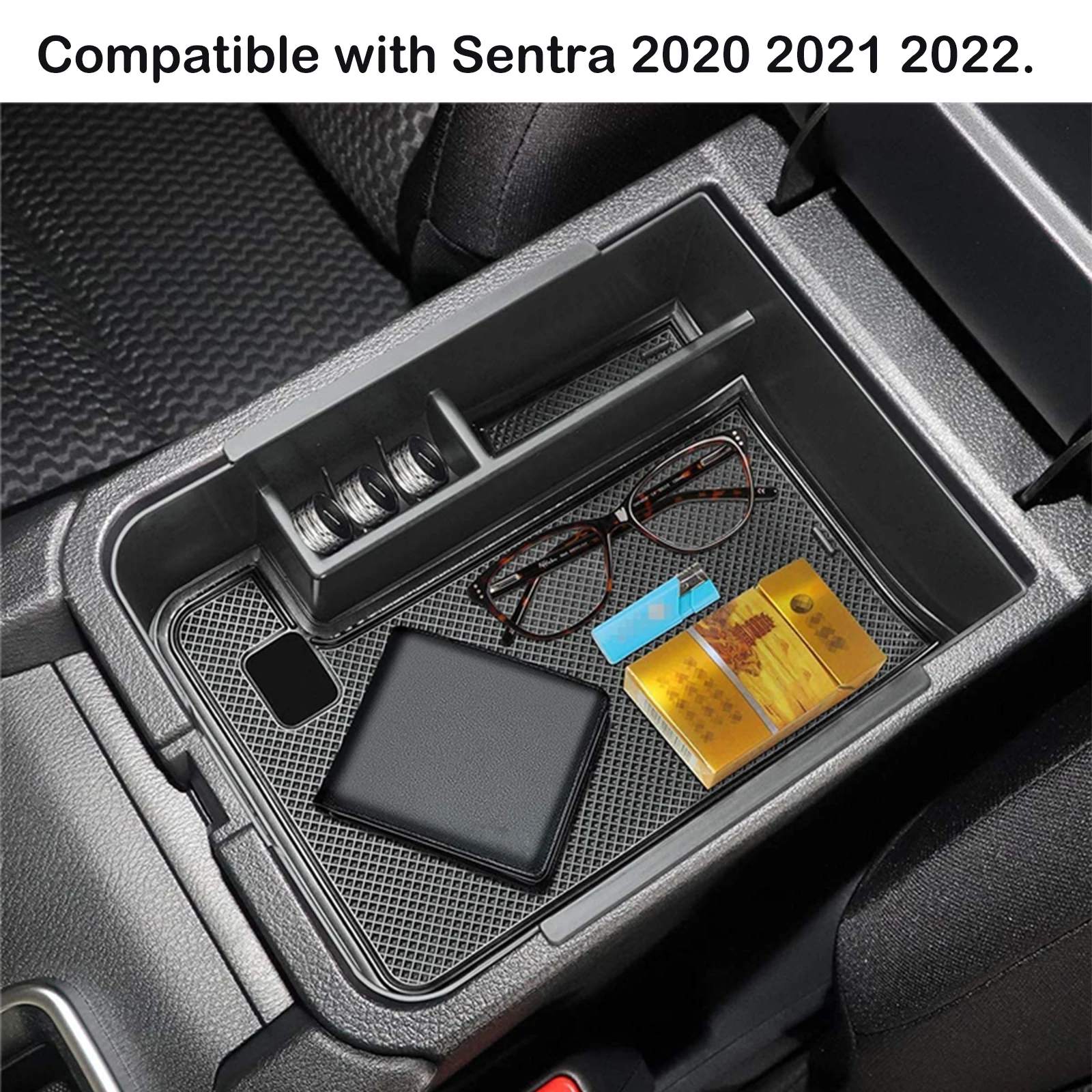 

Подходит для Nissan Sentra 2020 2021 2022 аксессуары центральная консоль лоток Органайзер подлокотник вторичная коробка для хранения