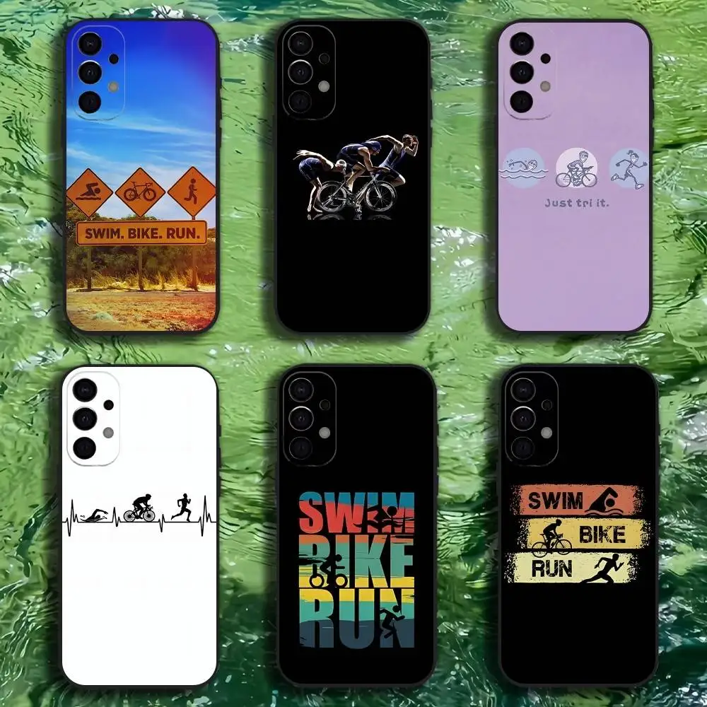 

Triathlon Phone Case For Samsung S25,S24,S21,S22,S23,S30,Ultra,S20,Plus,Fe,Lite,Note,10,9,5G Black Cover