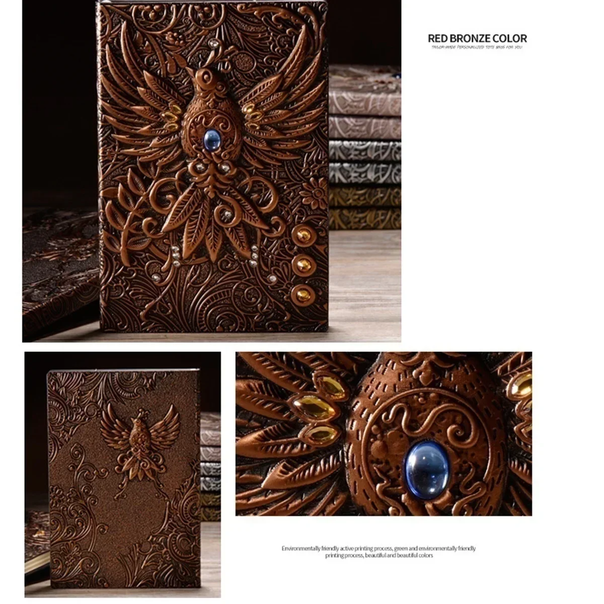 Unique Handmade Vintage Embossed Leather Printing Travel Diary Office Notebook Journal A5 Journal Notebooks School Stationery