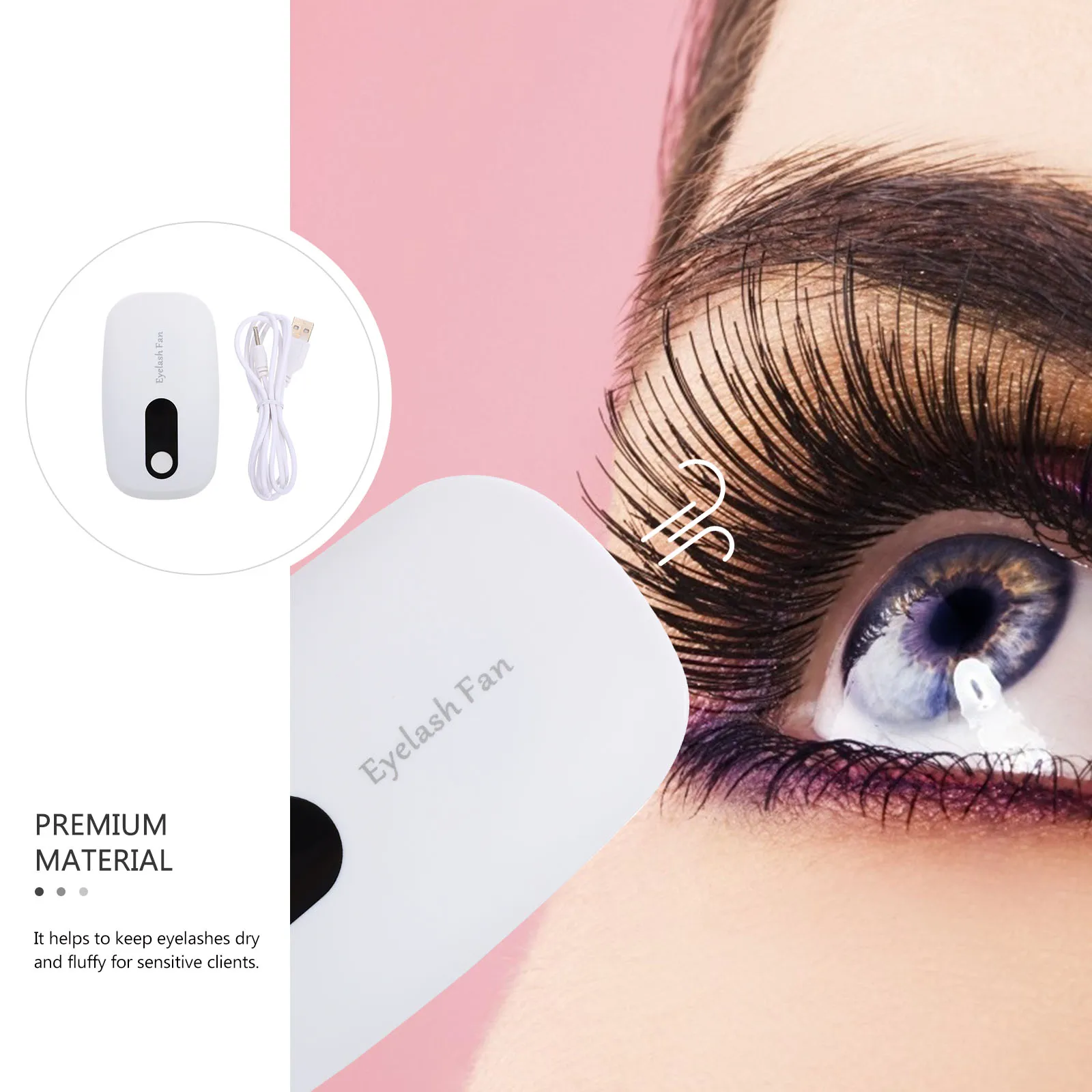 

Eyelash Blow Mini Portable Fan for Lash Extension Eyelash Extension Fan Drying White Color Premium Material Long Lasting