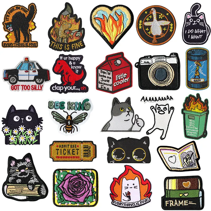 

10 шт./лот, железные нашивки в стиле хип-хоп с животными-вышитые конструкции для одежды