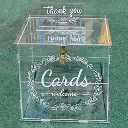 Personalized Well Wishes Crystal Clear Display Wedding Invitation Acrylic Card Box