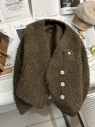 Kiesza lyte Fashion Street 2024 Autumn Winter Party Brown Tweed Short Coat Vintage Design Luxury High quality Jackets for Women