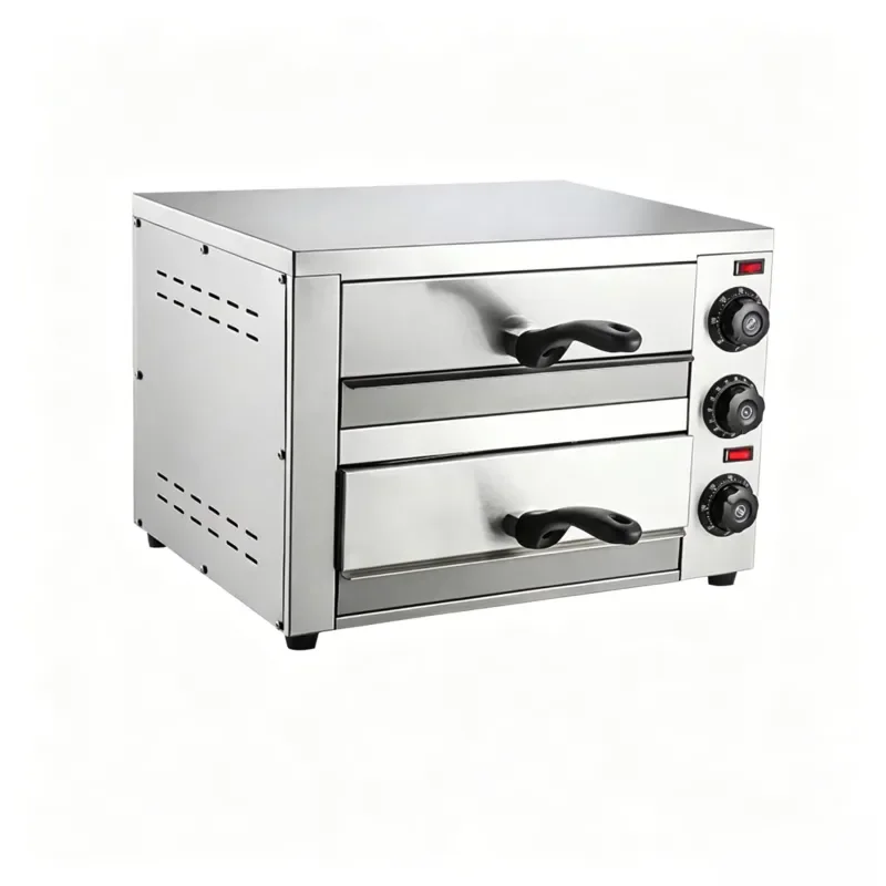 Commercial 16-inch Electric Double Layer Pizza Oven 2460W 220V Desktop Stainless Steel Oven for Bakeries and Restaurants