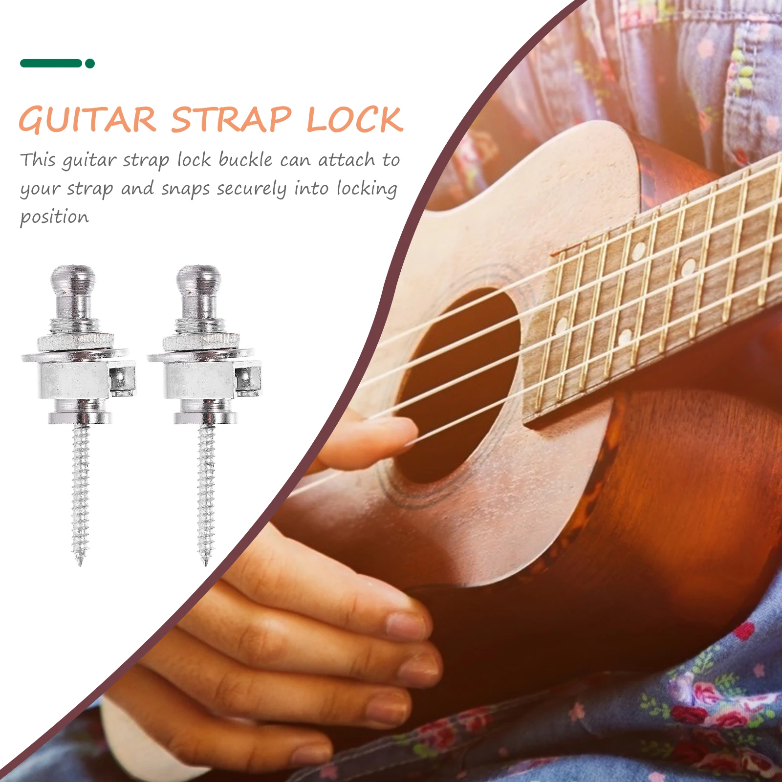 

10 Pcs Guitar Fastener Anti-s Strap Button Iron Pegs Electric Non-slip Lock Belt Buckle Anti-falling