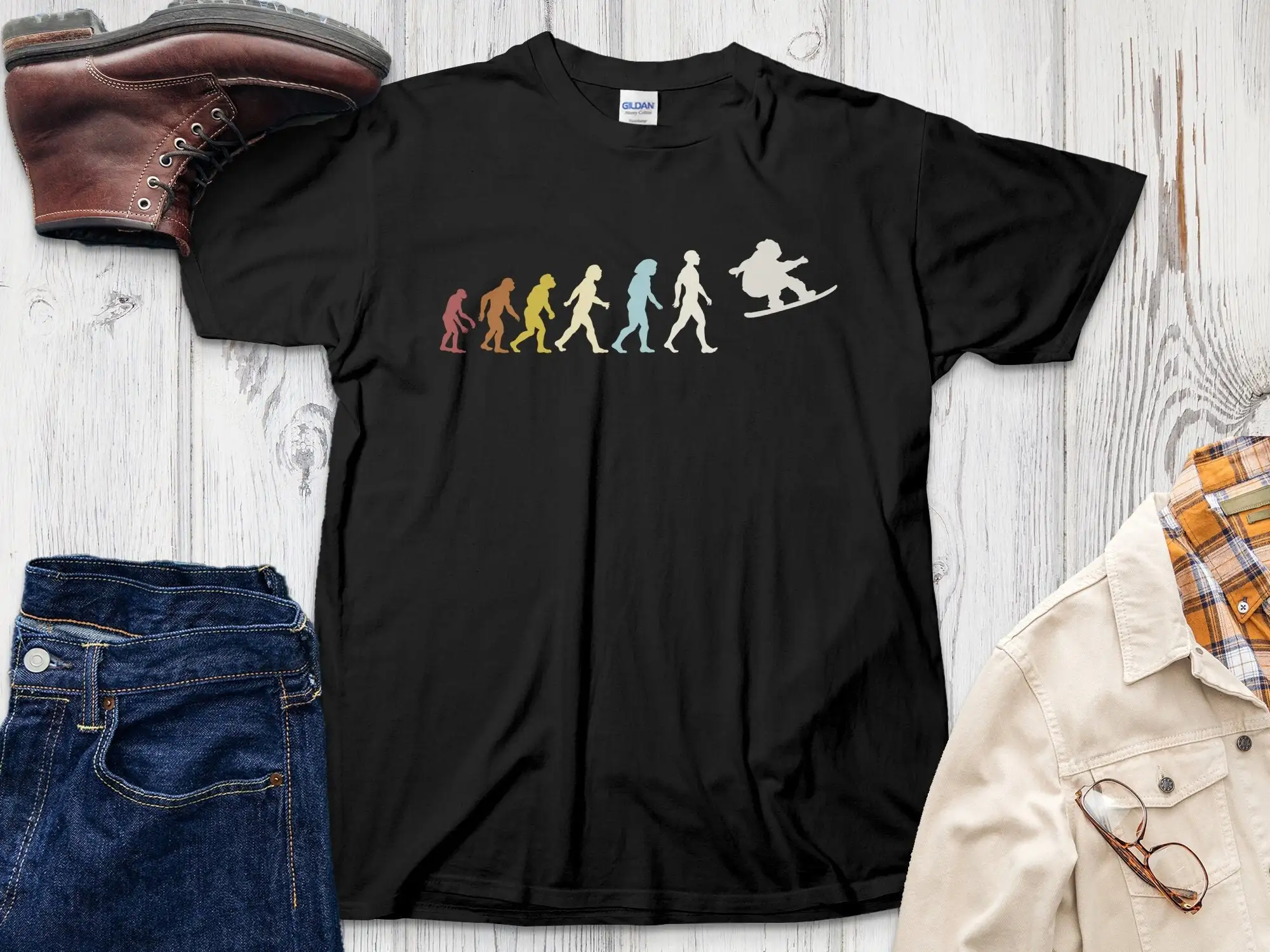 Snowboard Evolution Snowboarder T Shirt Snowboarding