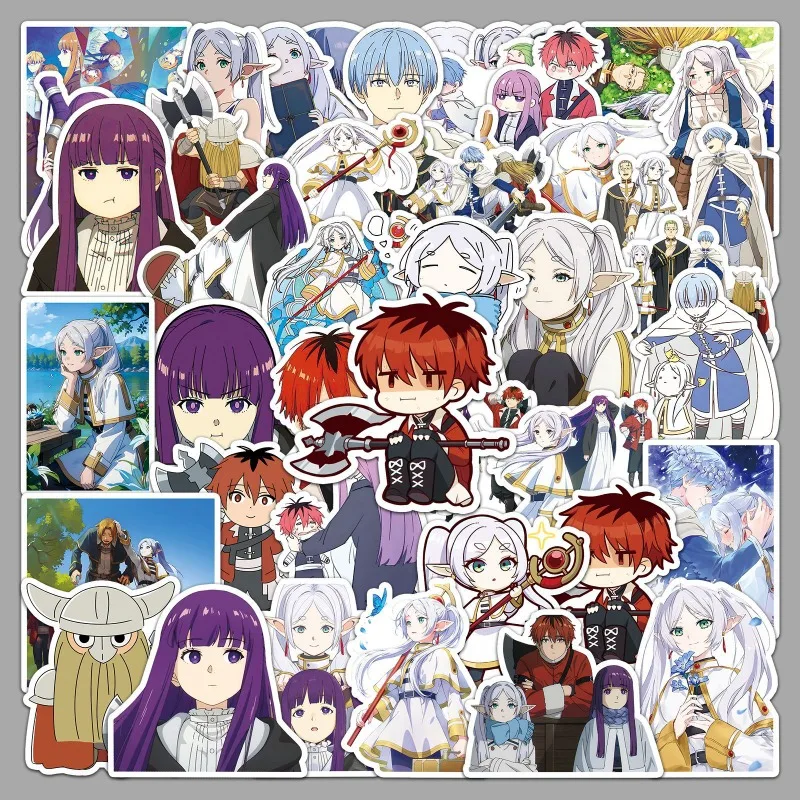 

Hot Anime Frieren: Beyond Journey's End Series Graffiti Sticker Cartoon Character Creativity Printing DIY Luggage Stickers Gift
