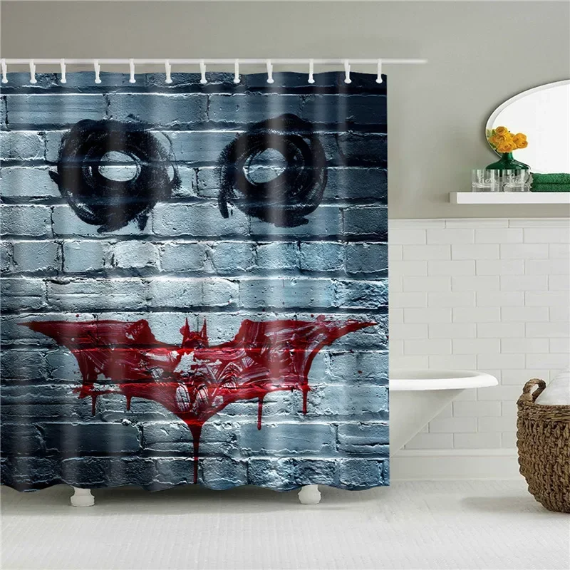 Halloween Horror Shower Curtain Printing Screen Bathroom Waterproof 12 Hooks Polyester Bath Curtains Home Decor Washable Screen