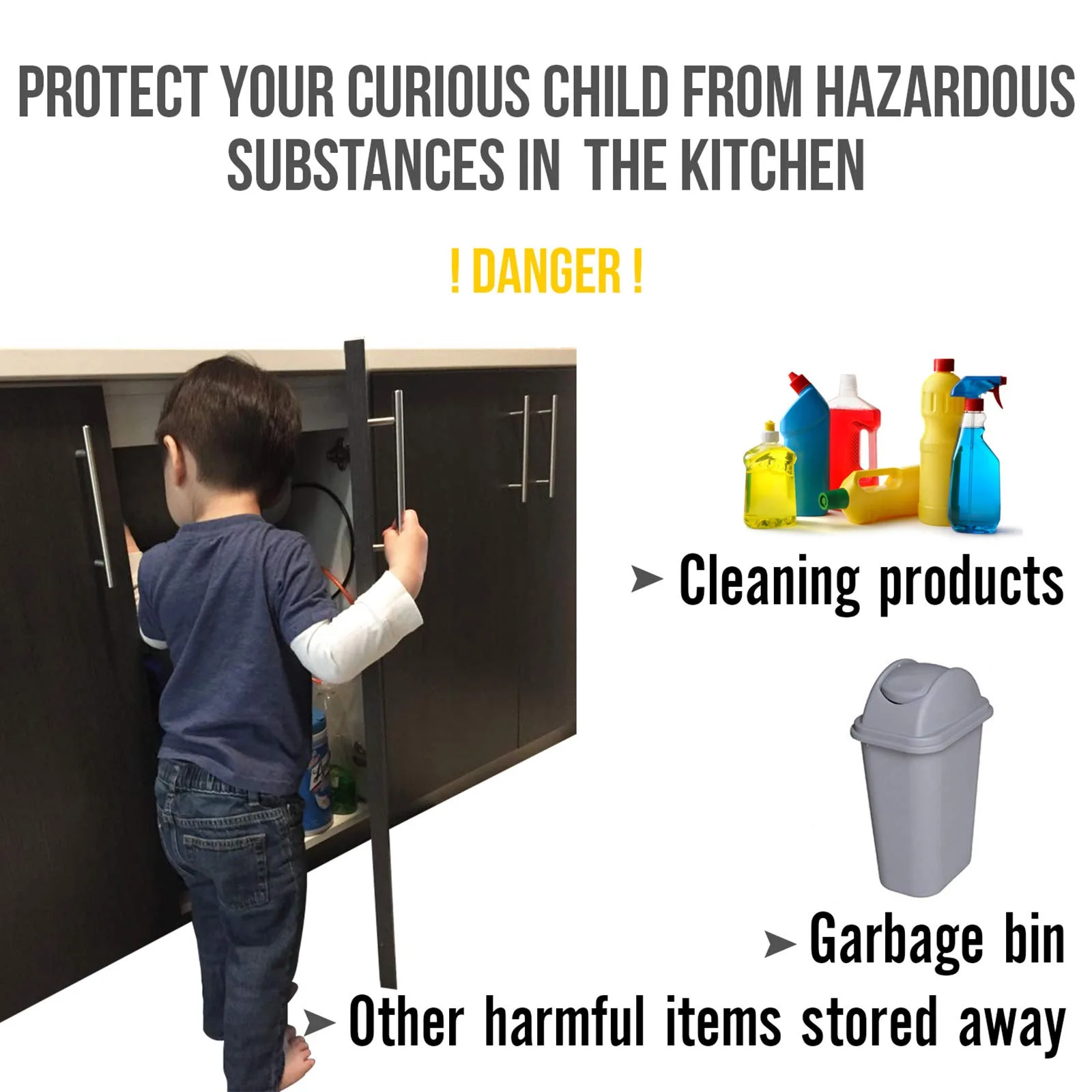 أقفال أدراج آمنة للأطفال، بلاستيك ABS متين، للخزانة والخزانة، سهلة التركيب وإطلاق ضغط الأصابع #4