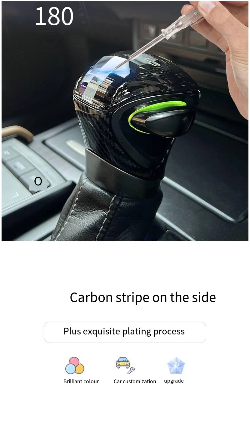 Crystal shift knob is suitable for Lexus ES UX 570 seven color luminous gear hea