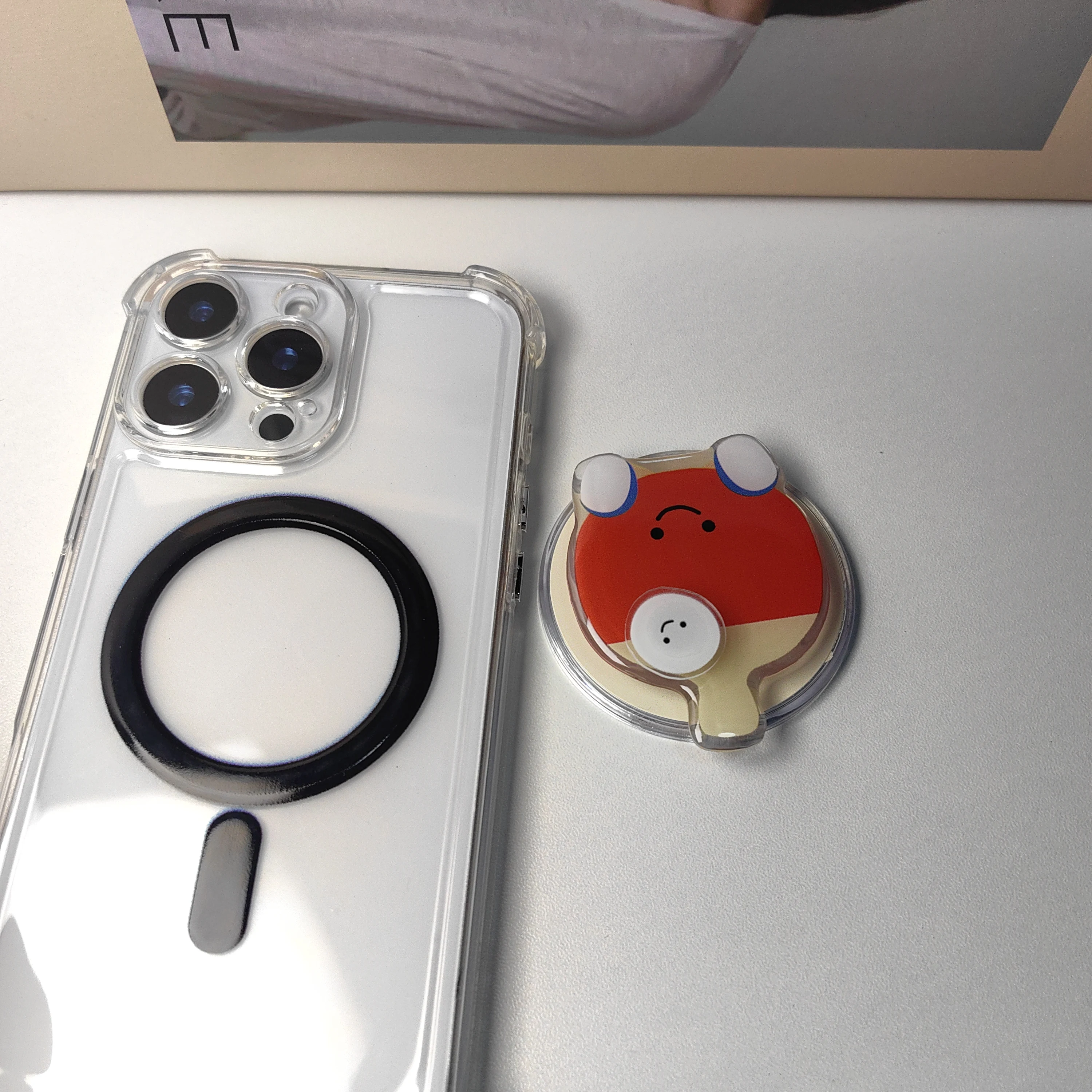 Милый вращающийся мяч для настольного тенниса, держатель для телефона Griptok, поддержка iPhone, чехлы Samsung, ручка, кронштейн для гнезда Tok, подарок для девочки