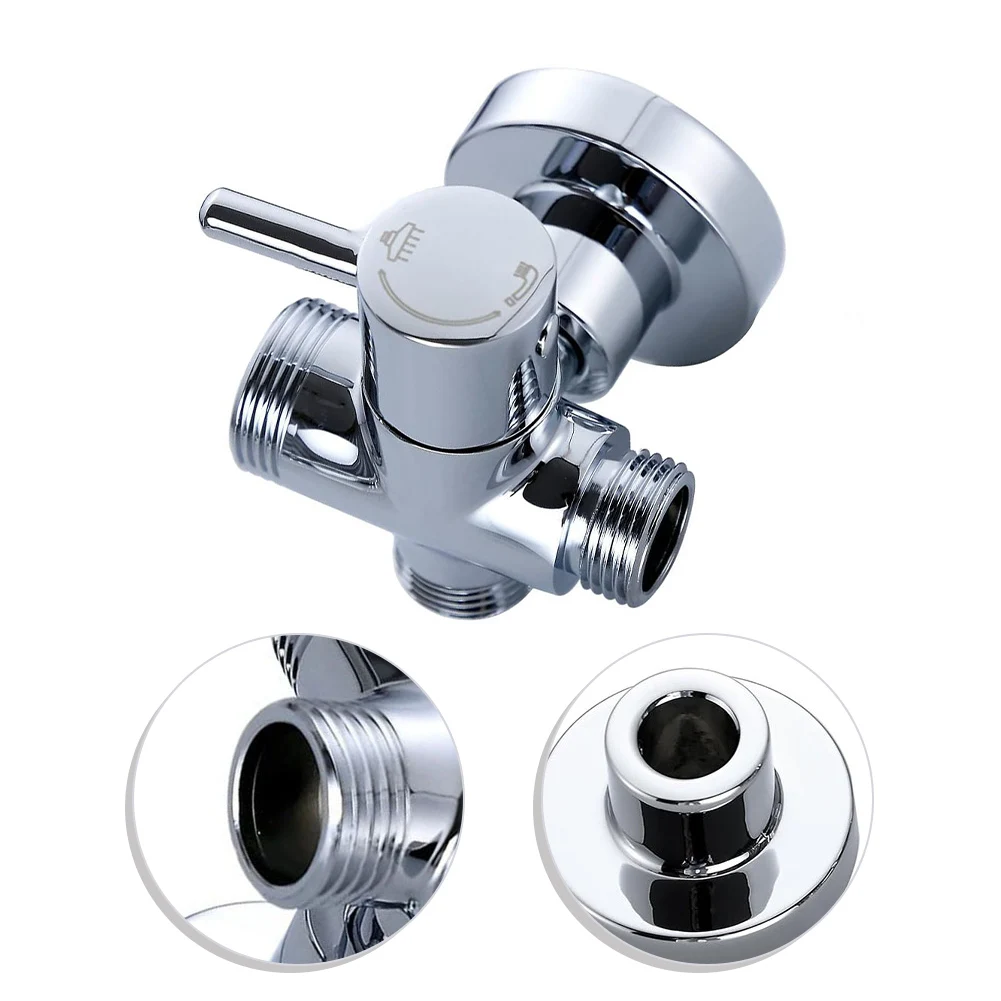 Brass 3 Way Diverter Valve Designed for Shower Systems Requiring G1/2 Hose Connections and G3/4 Shower Arm Attachment