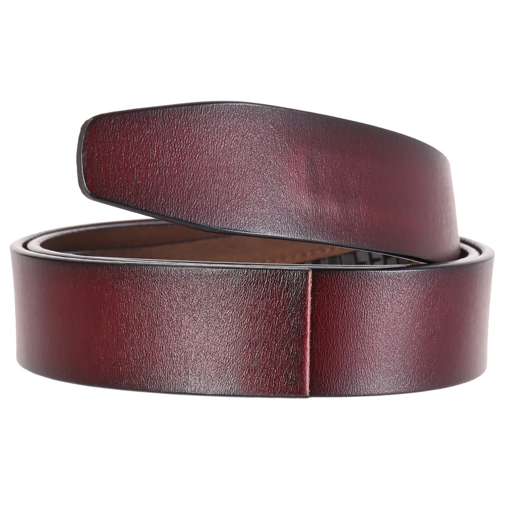 الرجال التلقائي مشبك الأحزمة لا مشبك أسود تان براون حزام جلد طبيعي للرجال الفاخرة 3.5 سنتيمتر عرض حزام الذكور بدون ثقب #3