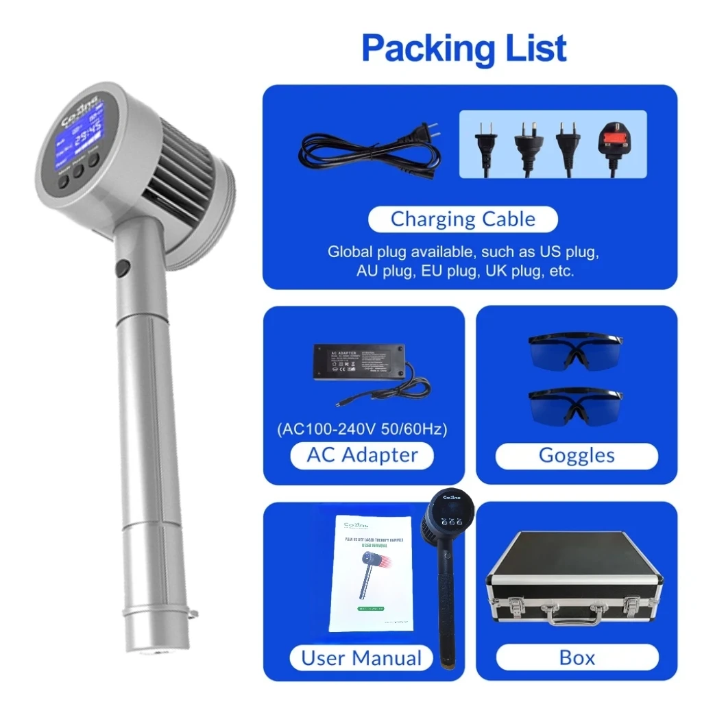 

Dual Wavelength 650nm 808nm Laser Device for Joint Pain, Sciatica, Frozen Shoulder - Fast Pain Relief & Recovery