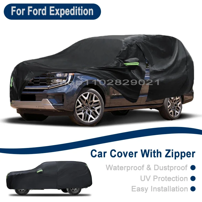 

Outdoor Full Vehicle Cover For Ford Expedition - Side Zipper Design, Waterproof Dustproof Sun Protection Car Cover