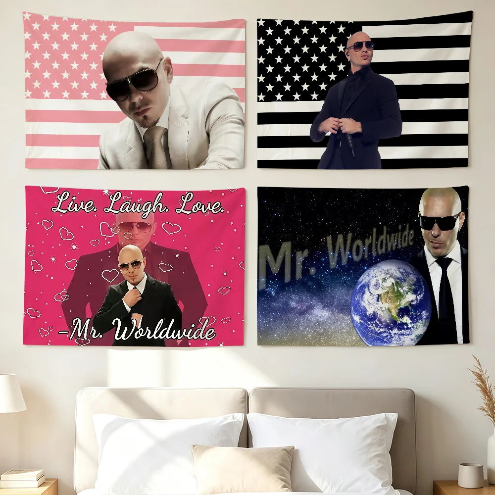American Rapper P-pitbull Mr W-Worldwide Flag Wall Decorations Home Decor Suitable For Living Rooms Bedrooms Dormitories Parties