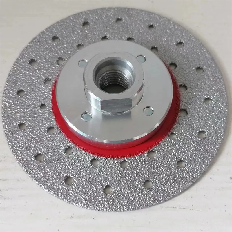 4" Diamond Grinding Disc with Flange Concrete Cutting Blade Brazed Double-sided Cutting Disc for Marble Tile Stone Saw Blade