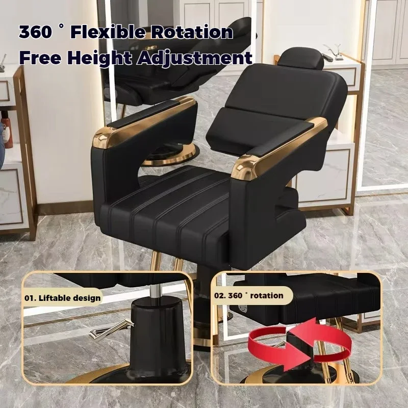 Professional Barber Chair Swivel Chairs for Beauty Salon Chaise Coiffure Shaving Hair Stylist Height Adjustable Hairdressing