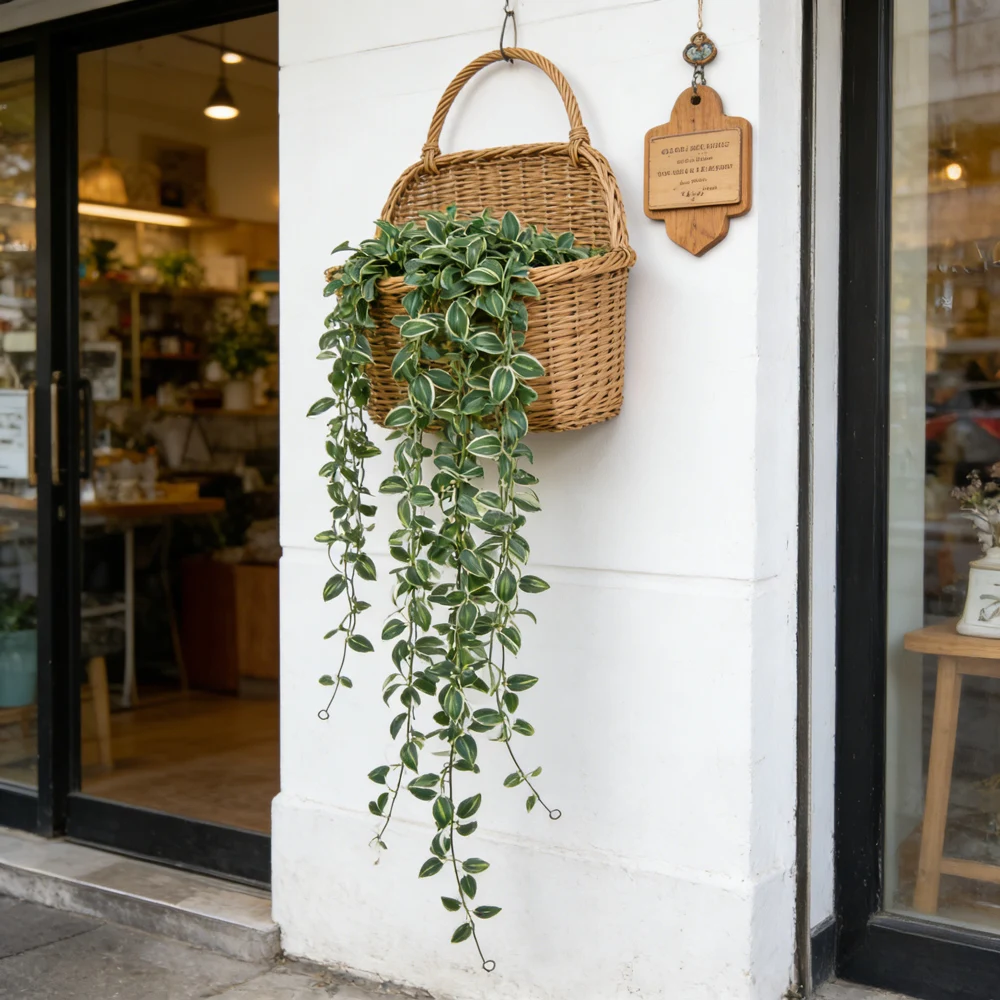 175 cm künstliche Pflanzenranken, künstliche hängende Efeuranken, Wanddekoration, Scindapsus-Pflanzen, künstliche Rattanblätter, Seiden-Pothos-Blätter für Haus- und Gartendekoration – Detail 4