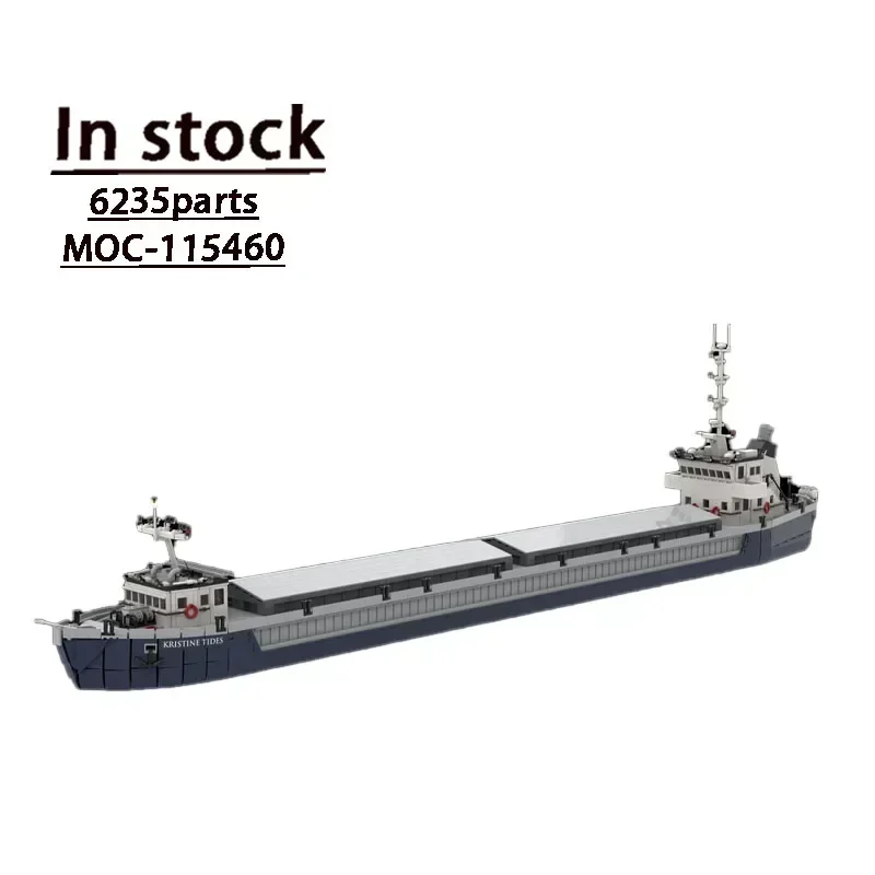 MOC- 115460   Bloc d'épissure à assemblage de barge sèche modulaire Jumbo, modèle MOC créatif et éducatif pour enfants, jouet de construction d'anniversaire