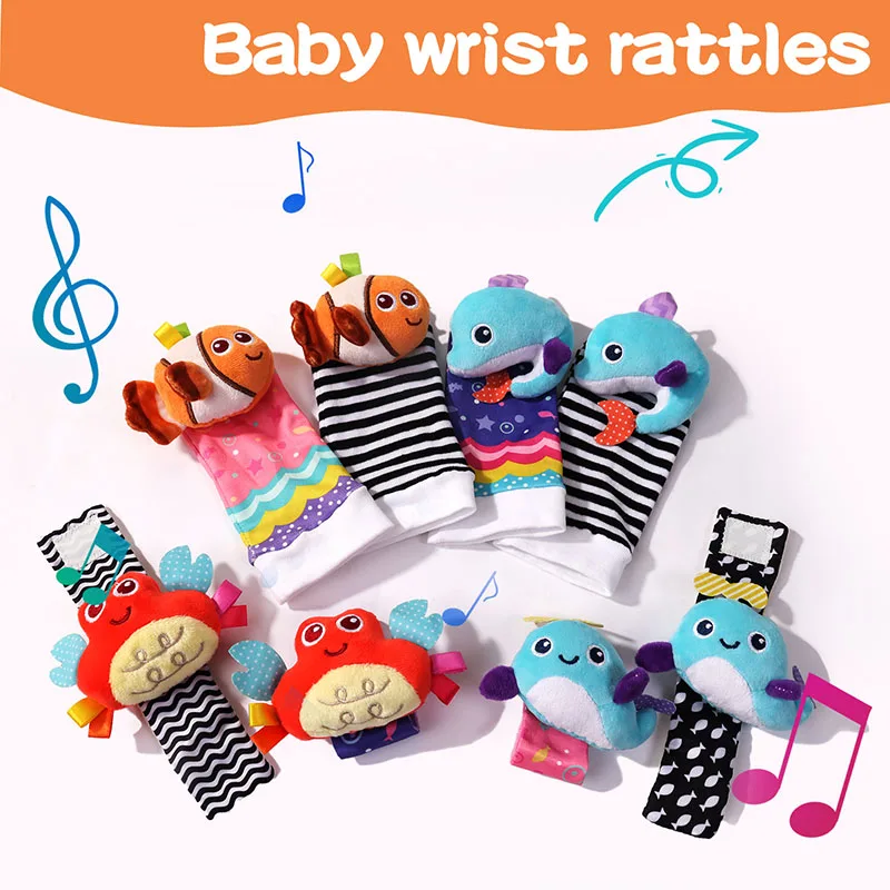 

Детский просветляющий ремешок для часов с мультяшными животными, успокаивающий колокольчик, ремешок на запястье, бумажные носки, головоломка, плюшевая игрушка