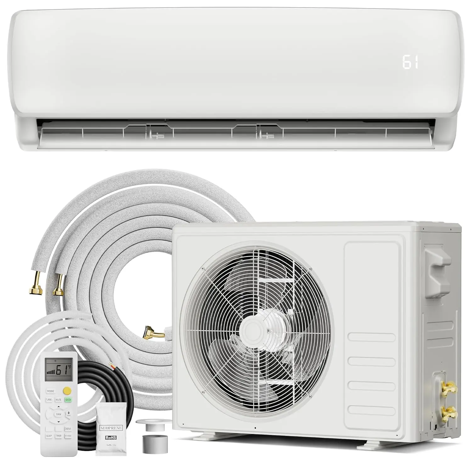 12000  BTU Mini Split AC/Heating System,19 SEER2 230V Energy Efficient Ductless Inverter System,Cools Up to 450, Customized