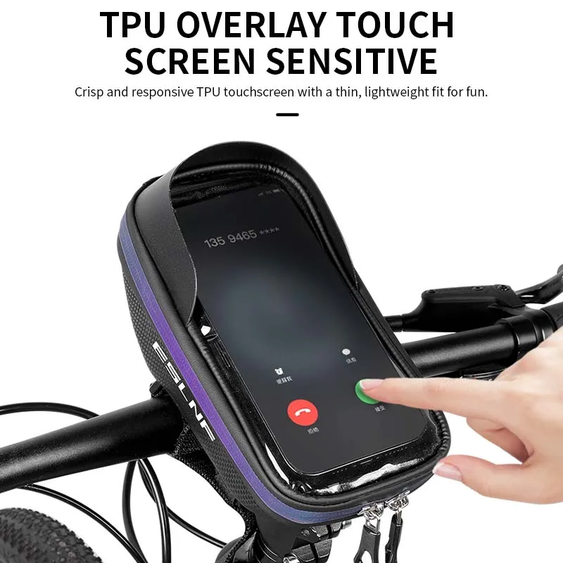 ESLNF Bicycle Storage Bag EVA Hard Shell Waterproof Handlebar Bag MTB Bag Mobile Phone Bag Bicycle Bag Riding Equipment