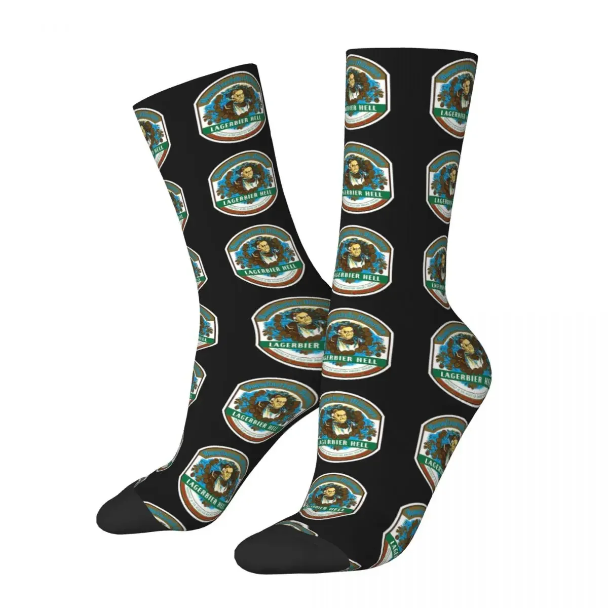 

Augustiner Hell Beer Socks Harajuku Sweat Absorbing Stockings All Season Long Socks Accessories for Unisex Christmas Gifts