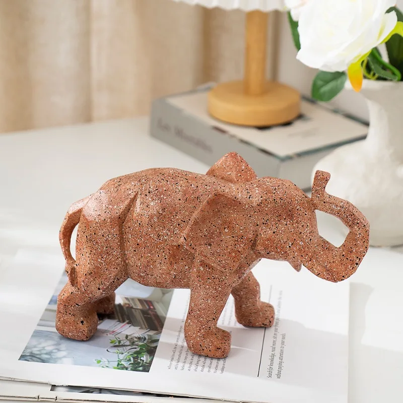 

Geometric Elephant Animal Ornaments Home and Living Room Decorations Resin