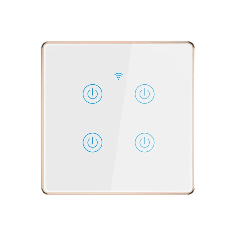 Tuya Smart Home Zigbee 4 Gang Light Switch App Standard ue telecomando Wifi Wall Touch Switch supporto Alexa Google Home