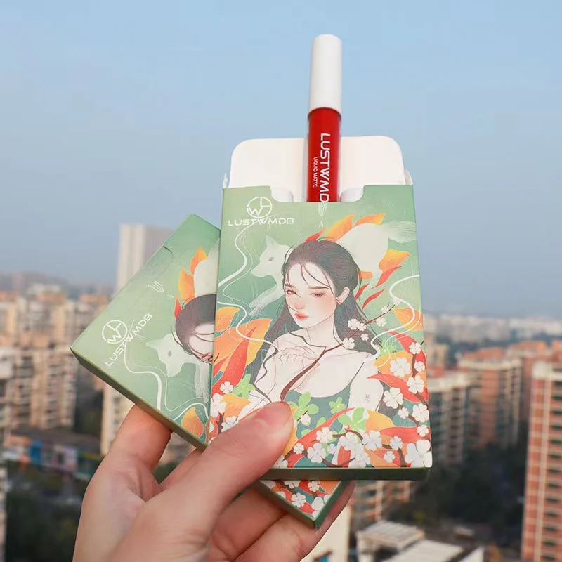 Five Pack Cigarette-shaped Lipstick Set Matte Velvet Lasting Creative Girl Cigarette Tube Lip Glaze Set Lip Makeup