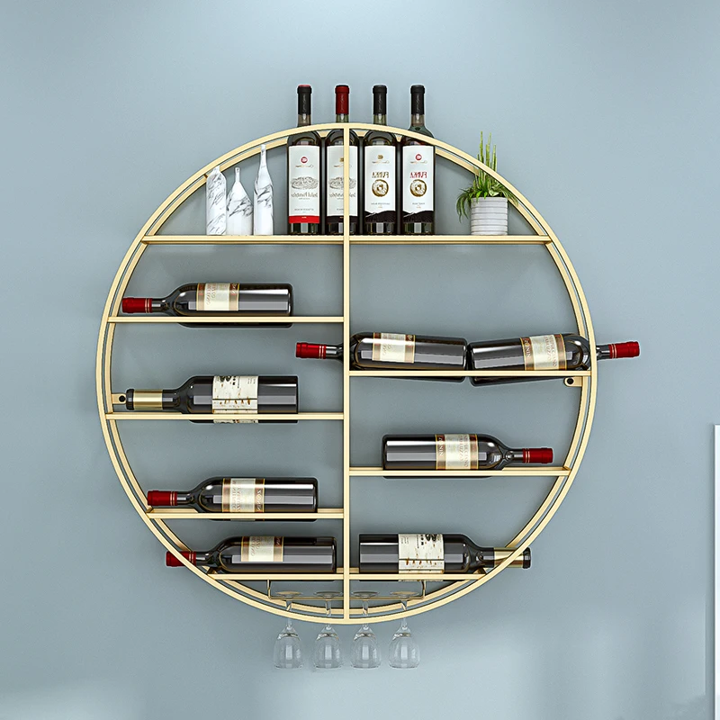 Red wine rack, wine rack, iron art wine bottle rack, tall glass rack, living room wall