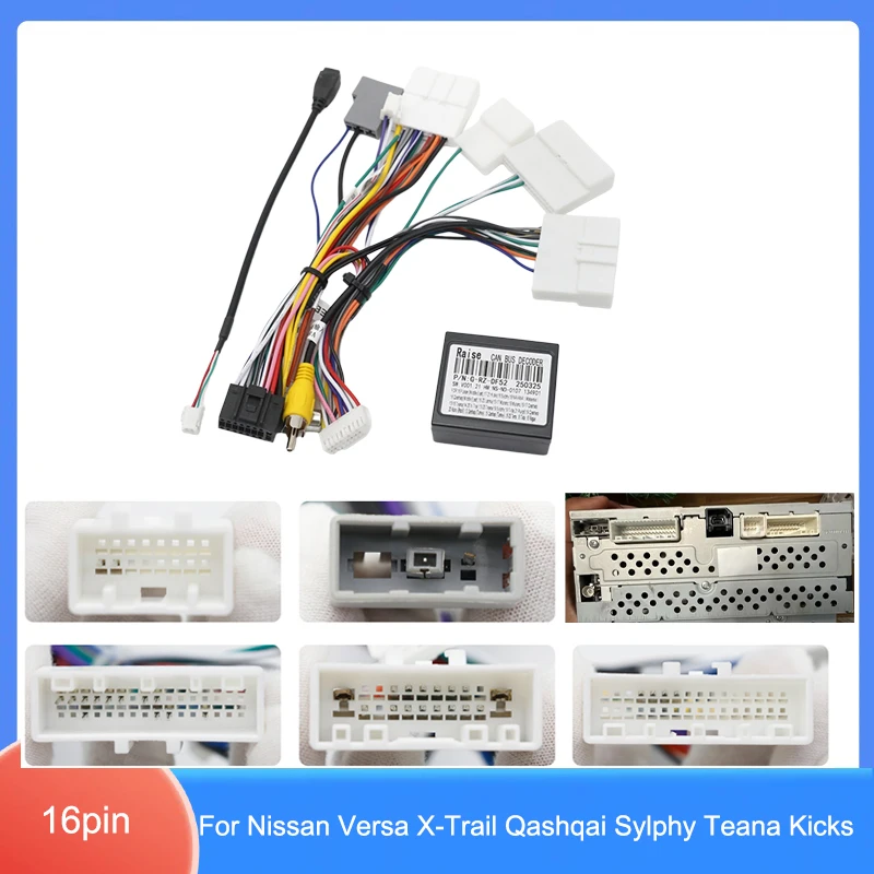 Plug-and-Play 16-Pin CANBUS Kabelbaumadapter RZ-DF52 mit SWC-Bewahrung für Nissan Android Stereo