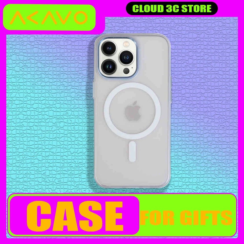 AKAVO Matte Case Cover iPhone15promax Case Magsafe Magnetic Wireless Charging iPhone14pro Cover Custom Anti-drop Gifts