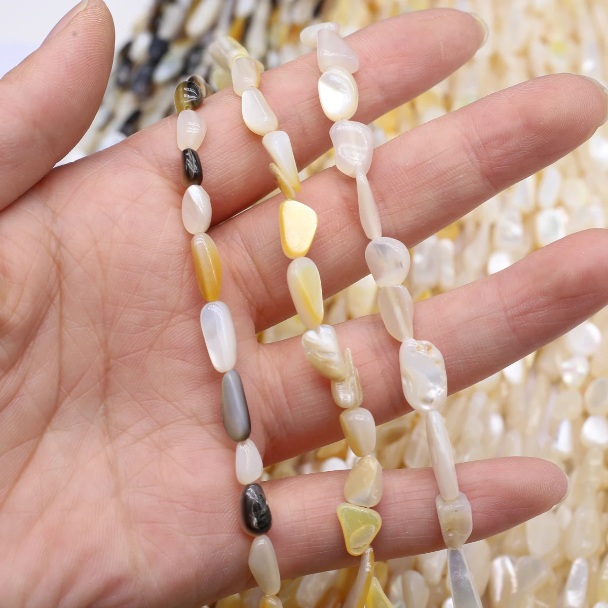 7x12mm Irregularly Shaped Semi-Finished Natural Freshwater Shell Beads for Jewelry Making DIY Necklace Bracelet Accessories 36cm